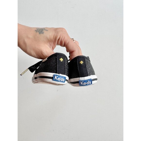 NWOB Baby KEDS x KATE SPADE Champion Glitter Crib Black Sneakers, Size 3M - Picture 6 of 10